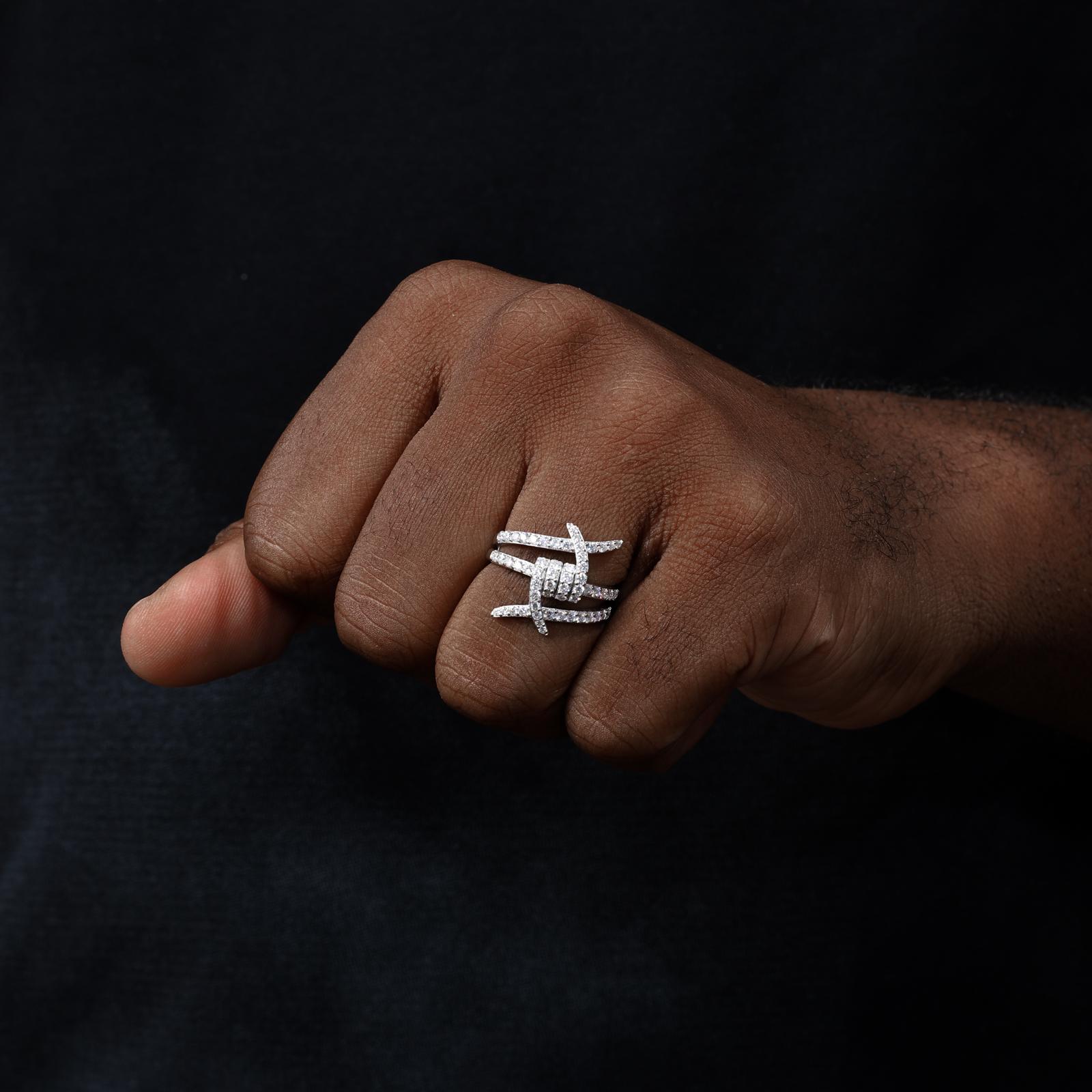 【#R286】UCCIYO Lab-Created Moissanite S925 Sterling Silver Moissanite Ring Black Ring Suitable for Men and Women Hip Hop Jewelry Gifts