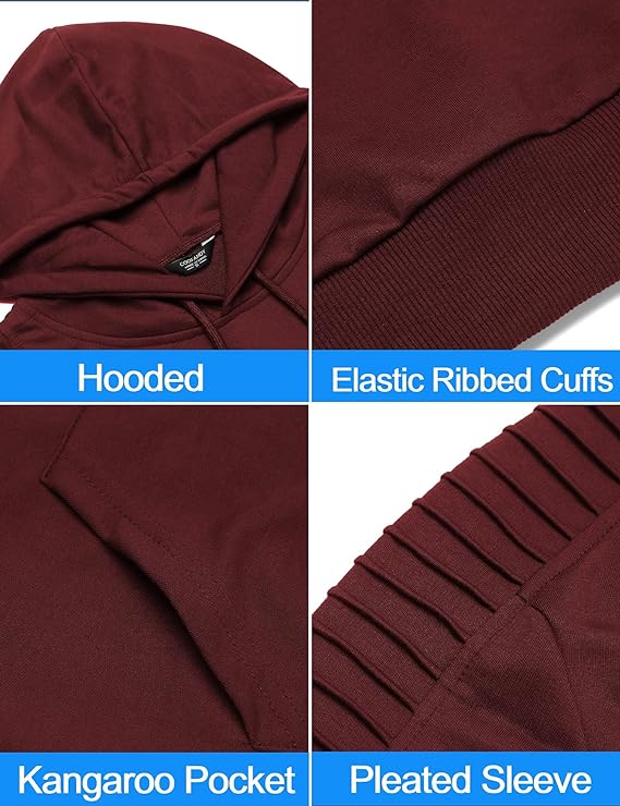 Coofandy Thin Men's Tracksuit 2 Piece Hoodie & Long Pants Set - Pleated Fabric, Kangaroo Pocket, Elastic Drawstring, Casual Jogging Athletic Suits Coofandy Thin Men's Tracksuit 2 Piece Hoodie & Long Pants Set - Pleated Fabric, Kangaroo Pocket, Elastic Drawstring, Casual Jogging Athletic Suits