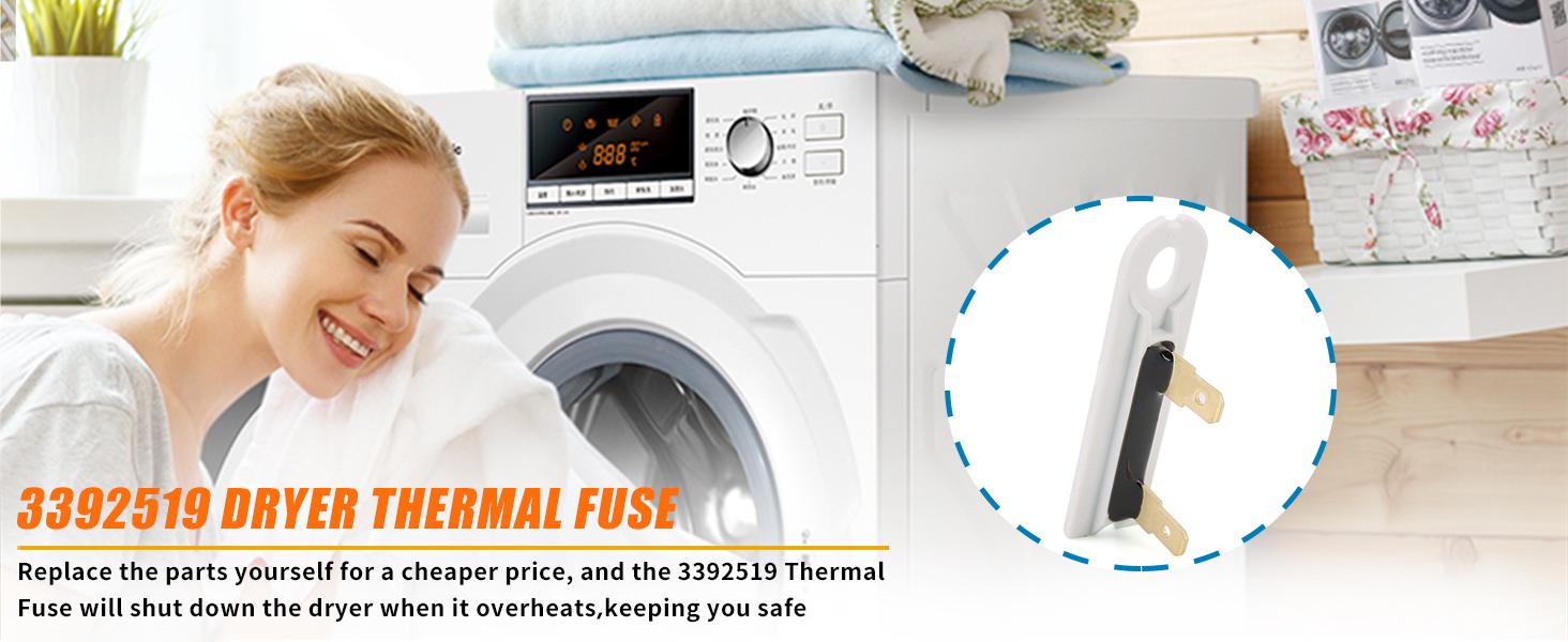 1 Pack 3392519 Dryer Thermal Fuse Replacement Part for Whirlpool Maytag Kenmore Dryers, 3388651, 3392519, 694511, 80005, WP3392519VP Drying Magic Chef 1 Pack 3392519 Dryer Thermal Fuse Replacement Part for Whirlpool Maytag Kenmore Dryers, 3388651, 3392519, 694511, 80005, WP3392519VP Drying Magic Chef