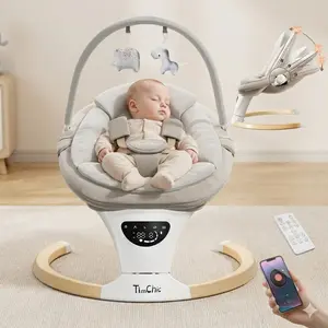 TimChic Baby Swing for Infants to Toddler| Portable Infant Swing , Rocker for Newborn with 5 Speeds, Baby Boy Girl Swing with Music