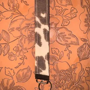 Cow Print Wristlet Keychain | Handmade Western Wrist Strap