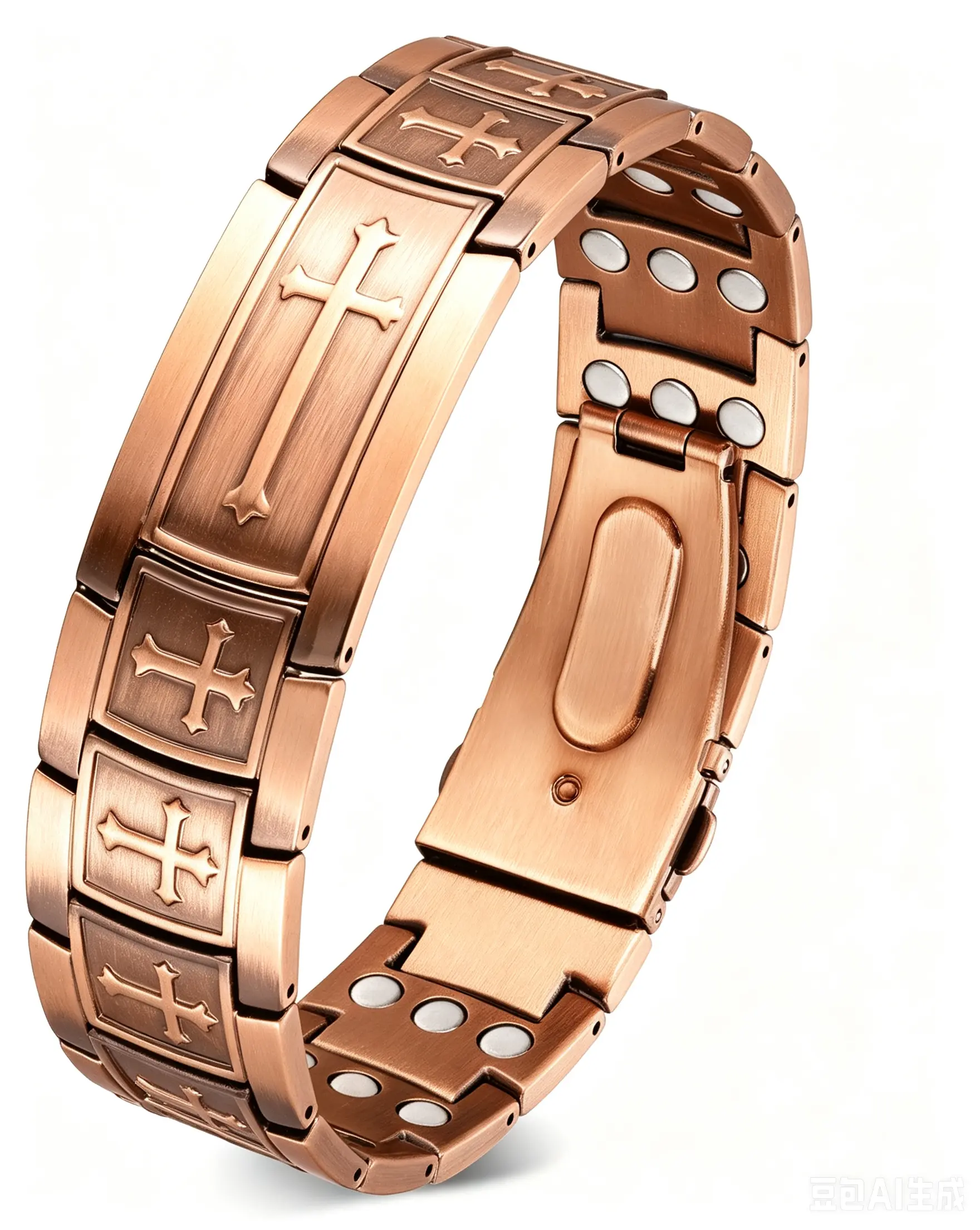 Men's Pure Copper Magnetic Link Bracelet - 3800 Gauss Magnets, Copper Metal Fashion Costume Jewelry, Magnetic Bangle Jewelry, All Seasons Accessory for Casual/Formal Wear, Gifts for Boyfriend, Men's Accessories For Adults, Casual Or Formal Wear, Special O