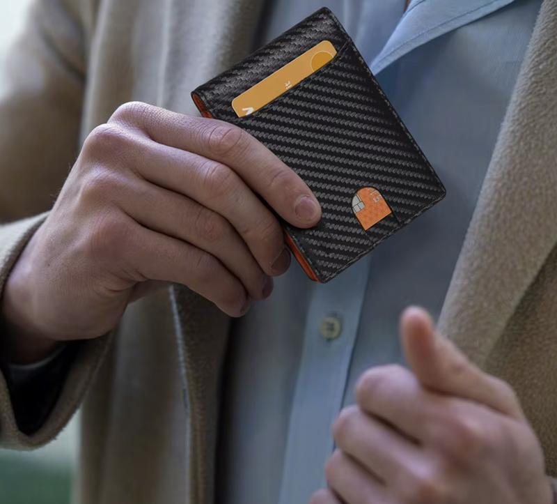 Men's Slim Leather Bifold Wallet RFID Blocking 11 Card Slots ID Window Cash Slot Minimalist Front Pocket Gift Box High-Quality Leather Compact Size