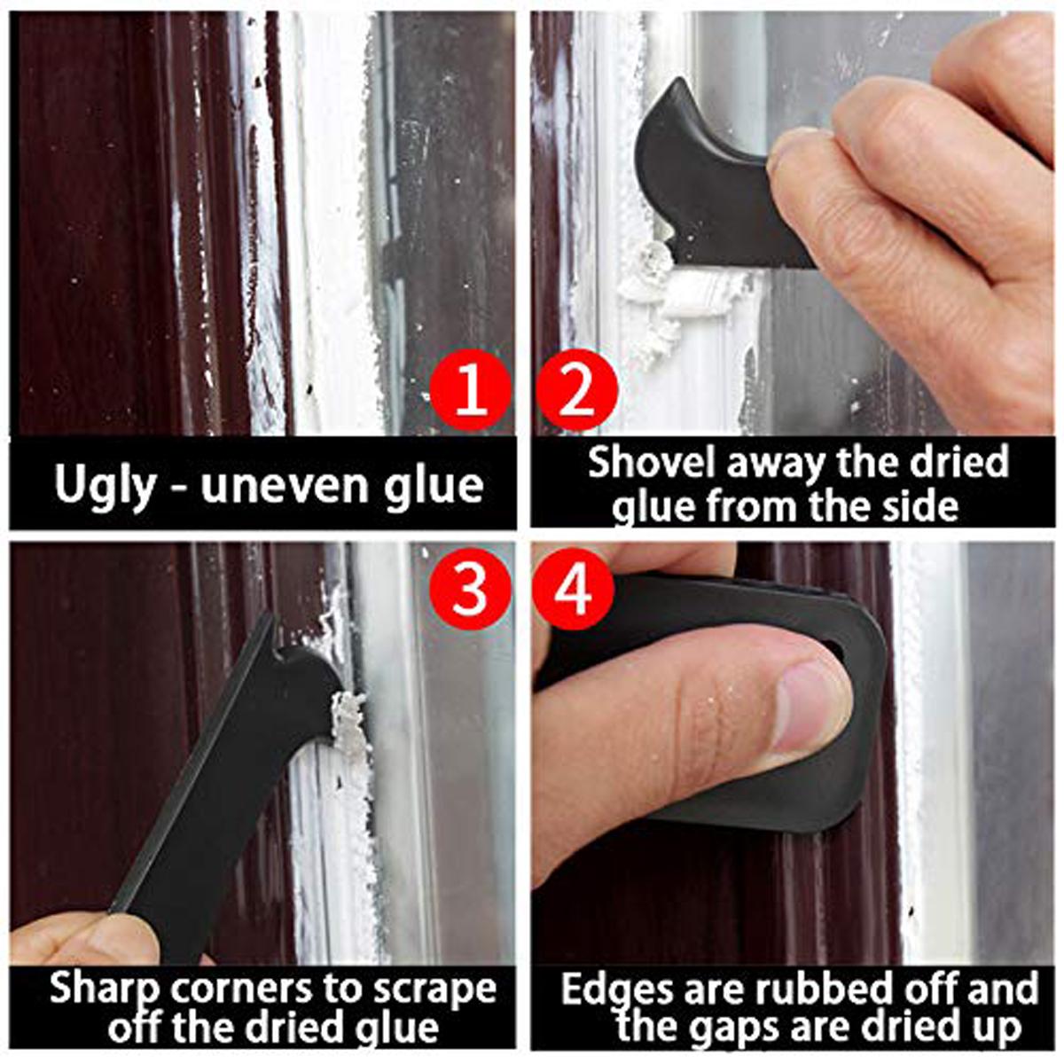 3 in 1 Silicone Caulking Tools（Stainless Steelhead）, Sealant Finishing Tool Grout Scraper, Reuse and Replace 4 Silicone Pads, Great Tools for Kitchen Bathroom Window, Sink Joint, caulk remover tool 3 in 1 caulking finishing tools