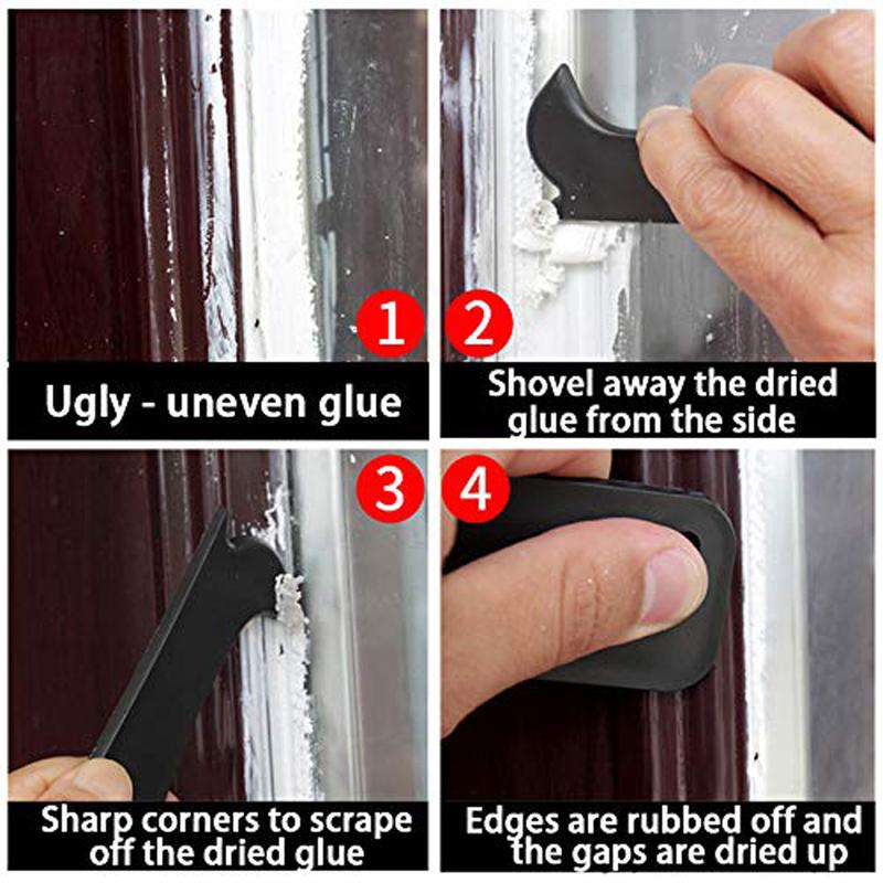 3 in 1 Silicone Caulking Tools（Stainless Steelhead）, Sealant Finishing Tool Grout Scraper, Reuse and Replace 4 Silicone Pads, Great Tools for Kitchen Bathroom Window, Sink Joint, caulk remover tool 3 in 1 caulking finishing tools