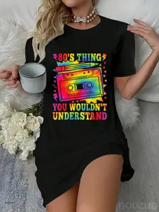 80's Thing Funny Cassette 80s Music Outfit Women Casual Dress