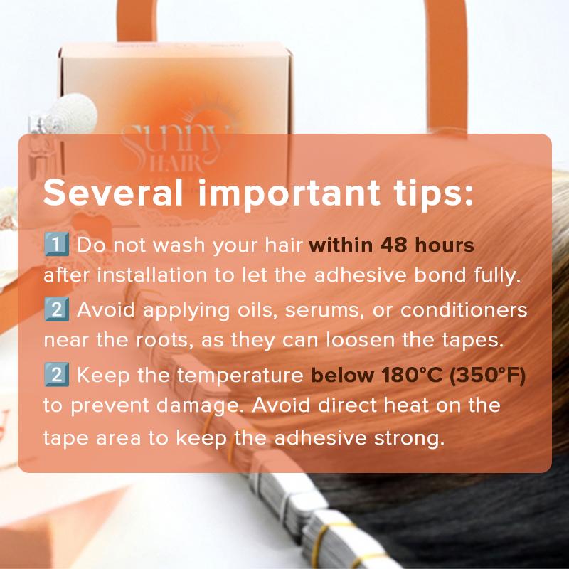 【12inch-28inch】Sunny Tape in Hair Extensions | 50G/20PCS Real Human Hair Natural Straight Invisible Silky  For Women Effortless Beauty in Daily Life #TiktokShopSpringGlowUp