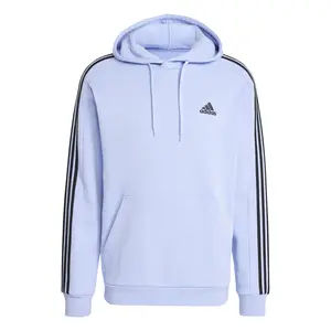 adidas Mens Essentials Fleece 3-Stripes Hoodie Casual Outerwear Casual - Blue