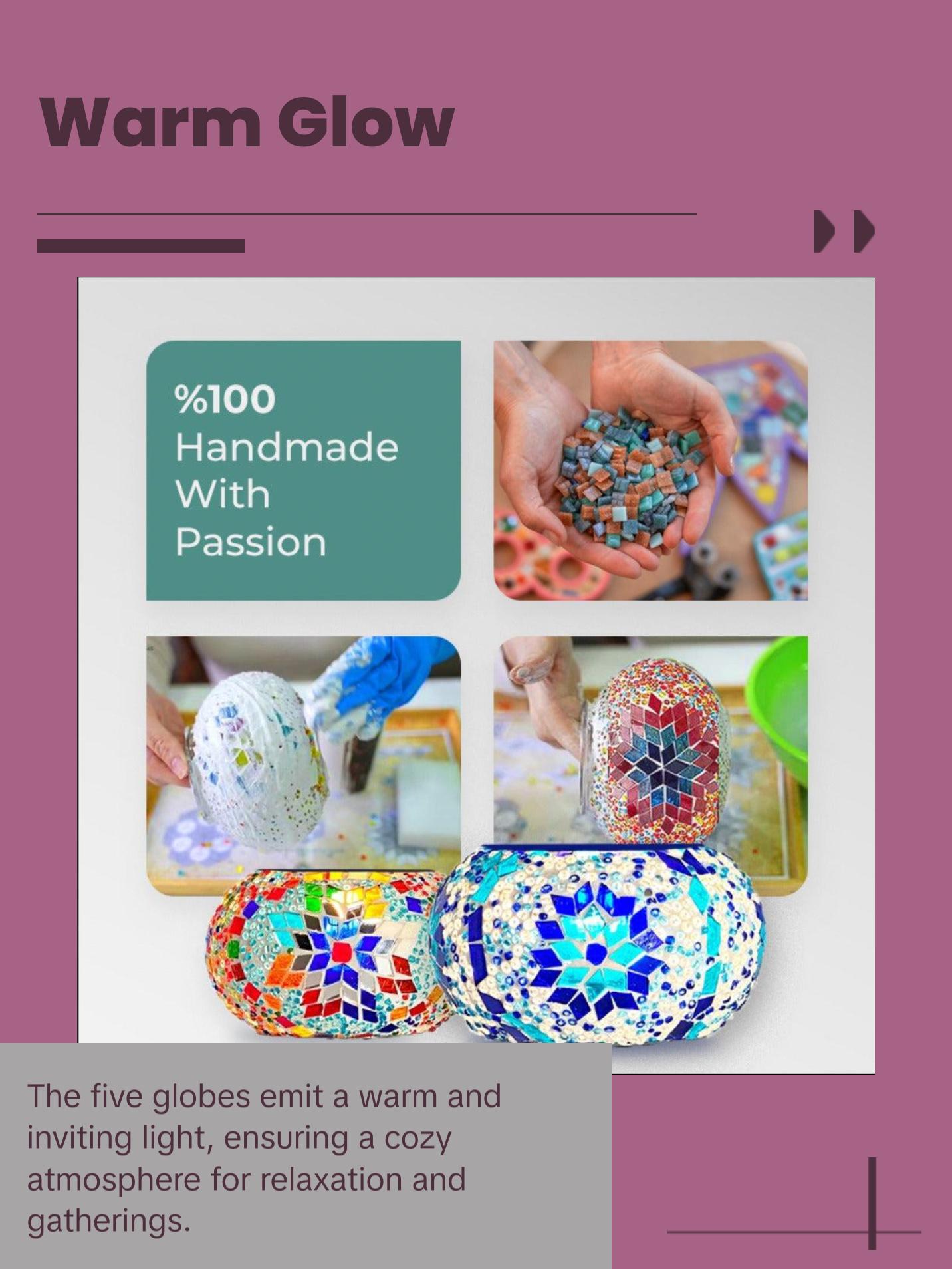 Majestic Blue Turkish Floor Lamp with 5 Mosaic Globes