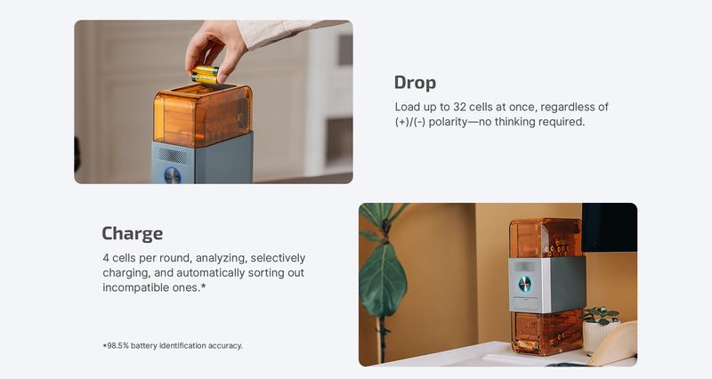 OLIGHT Ostation X Battery Charger for NiMH AA Rechargeable Battery, Charging, Testing, Storage, 3-in-1 Automatic Design