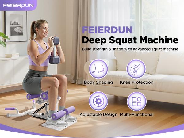 Feierdun DQ2 Deep Squat Machine, Adjustable Glutes workout for Home Gym Workout Training, Sit Up Machine for Abs and Muscle Building, Abdominal bench, Push Up Fitness Equipment, TikTokShopBlackFriday #SpringStatements