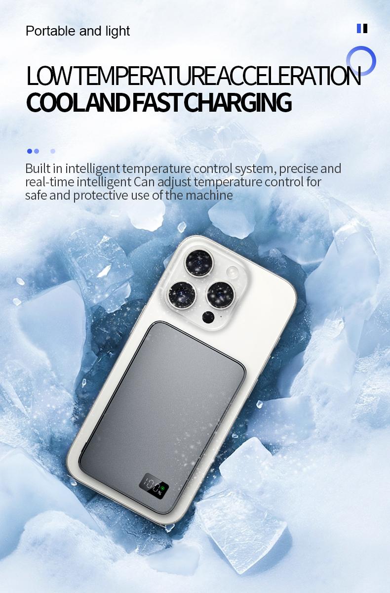 WESECUU 3-in-1 Magnetic Wireless Power Bank 5000mAh Ultra-Thin MagSafe 15W Wireless & PD 20W Fast Charging for Phone Watch Earbuds Compact Cable Metallic Protection