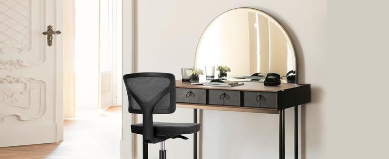 Armless Mesh Office Desk Chair, Ergonomic Computer Desk Chair, No Armrest Small Mid Back Executive Task Chair with Lumbar Support and Swivel Rolling Armless Mesh Office Desk Chair, Ergonomic Computer Desk Chair, No Armrest Small Mid Back Executive Task Chair with Lumbar Support and Swivel Rolling