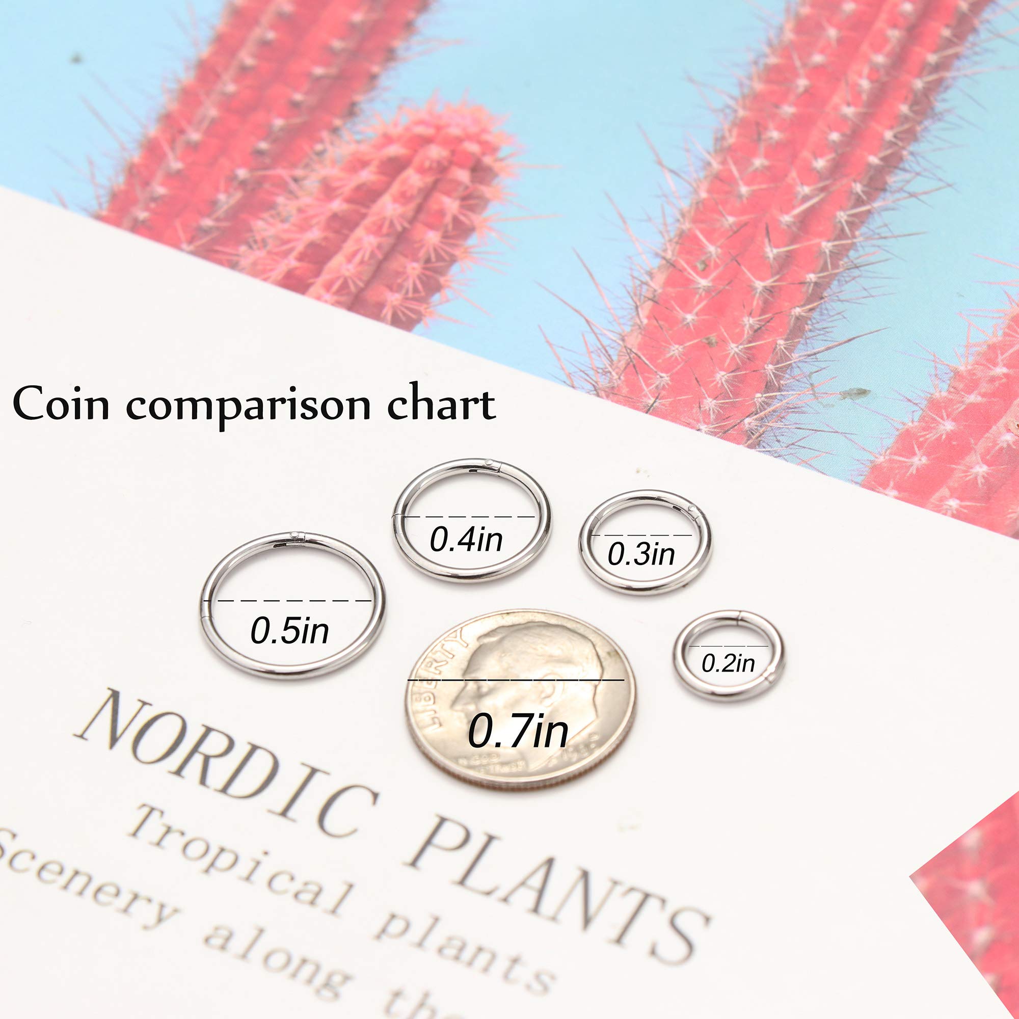 Jstyle 16G Surgical Steel Hinged Clicker Septum Nose Rings Hoop Helix Cartilage Daith Tragus Earrings Body Piercing Jewelry