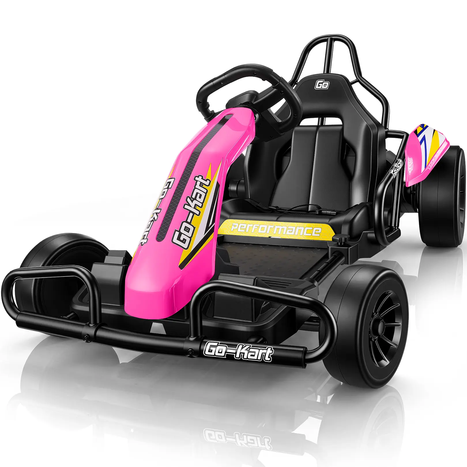 Hikole #backtoschool 24V Electric Go Kart with Adjustable Seat EVA Tire, 300W 24V 10Ah,Licensed BMW Drift Kart with Dual Motors, Crazy Go Cart for Kids Ages 6-12, LED Lights, Drift Mode and 2 Speed (Pink),tiktokshopbacktoschool,glowup,SohoChic