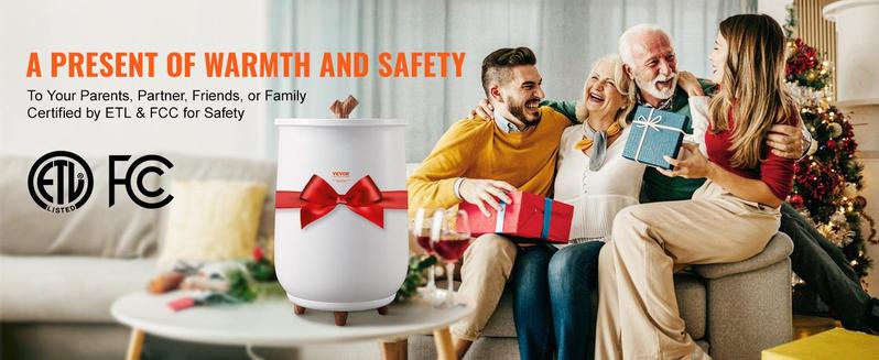 VEVOR Towel Warmer Bucket, TikTokShopBlackFriday, 20L Large Towel Warmer for Bathroom, Auto Shut Off Towel Heater with 4-Level Timer Fits up to Two 40"x70" Oversized Towels, Bathrobes, Blankets, ETL & FCC Certified