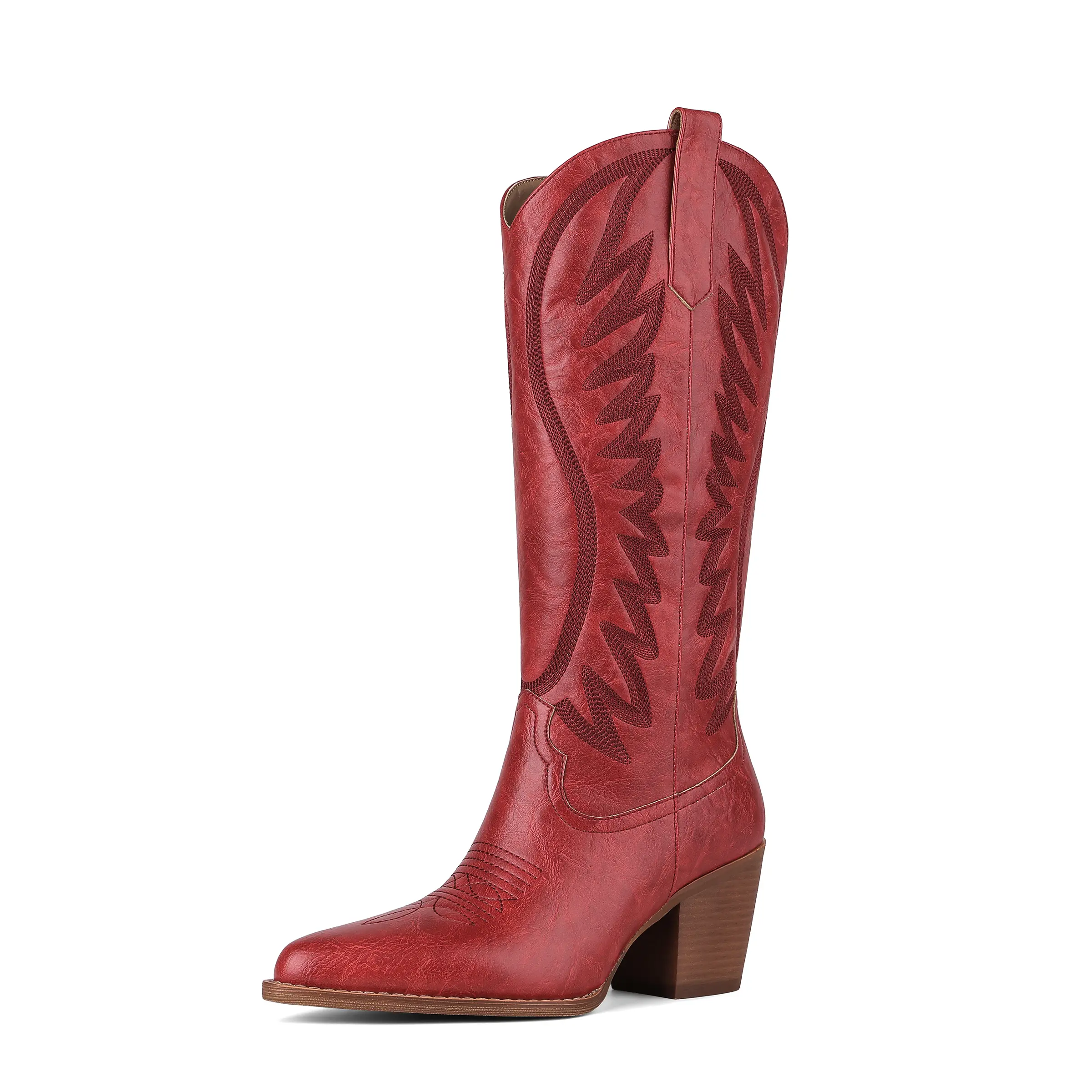 Women's Stylish Embroidered Western Statement Mid-Calf Boots - Pointed Toe, Chunky Heels, Comfortable Shoe for Festival, Concert, Rodeo Outfit Inspo, Women's Footwear, Western Elegance