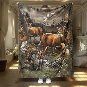 Animal print soft carpet, multi-purpose blanket, air-conditioned room blanket, warm nap blanket, home office travel camping Christmas gift