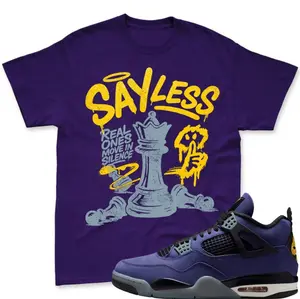 Shirt To Match AJ 4 Imperial Purple, 4 Lakers Imperial Purple Sneaker Matching Shirt, Lakers 4 Shirt, Unisex Top, Casual Everyday Wear, Gift For Friend