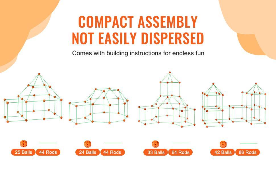 VEVOR Fort Building Kit , 140PCS Glow in The Dark Building Toys, Educational Gift for 4 5 6 7 8+ Year Old Boys & Girls Indoor Play Tent Construction Toys with 96 Rods and 44 Balls Christmas gift VEVOR Fort Building Kit , 140PCS Glow in The Dark Building Toys, Educational Gift for 4 5 6 7 8+ Year Old Boys & Girls Indoor Play Tent Construction Toys with 96 Rods and 44 Balls Christmas gift