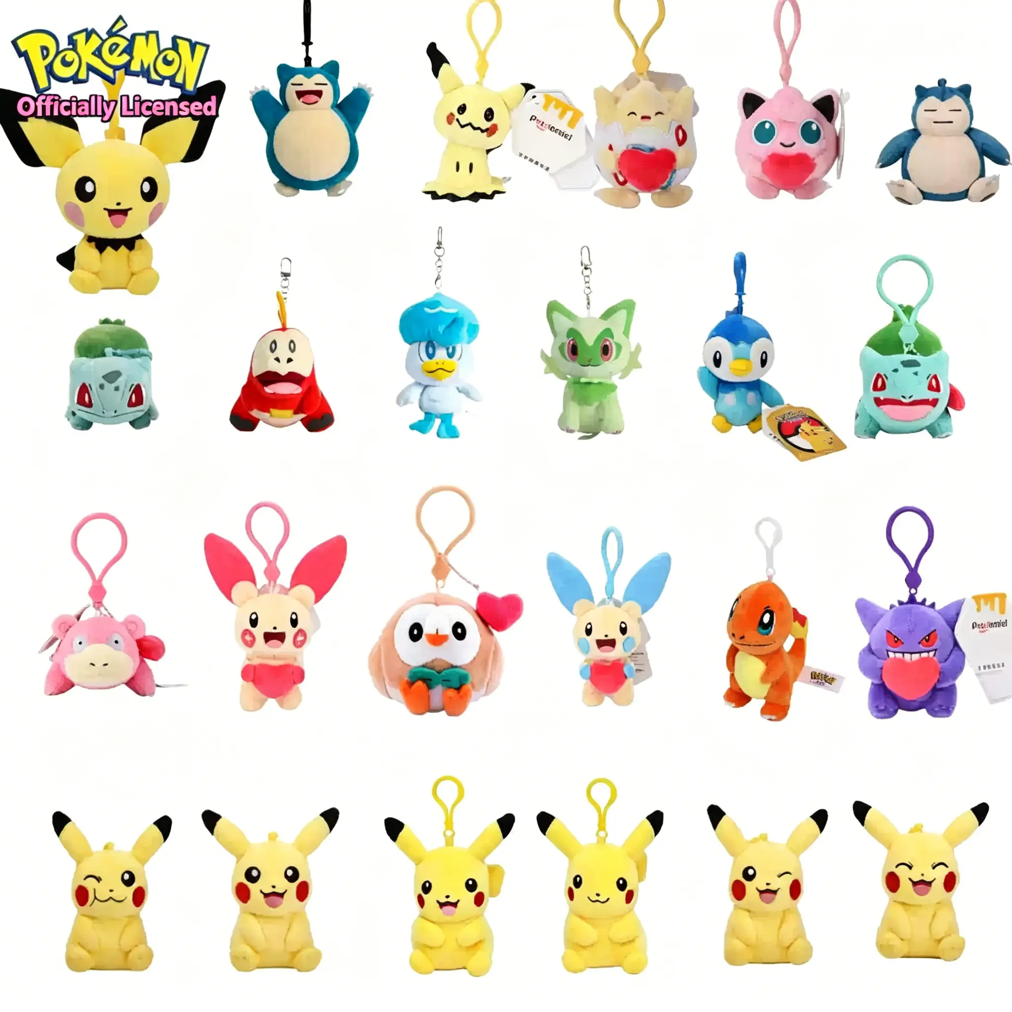 Official Pokemon Plush Keychain | Pikachu Charmander Squirtle Bulbasaur Cute Gift