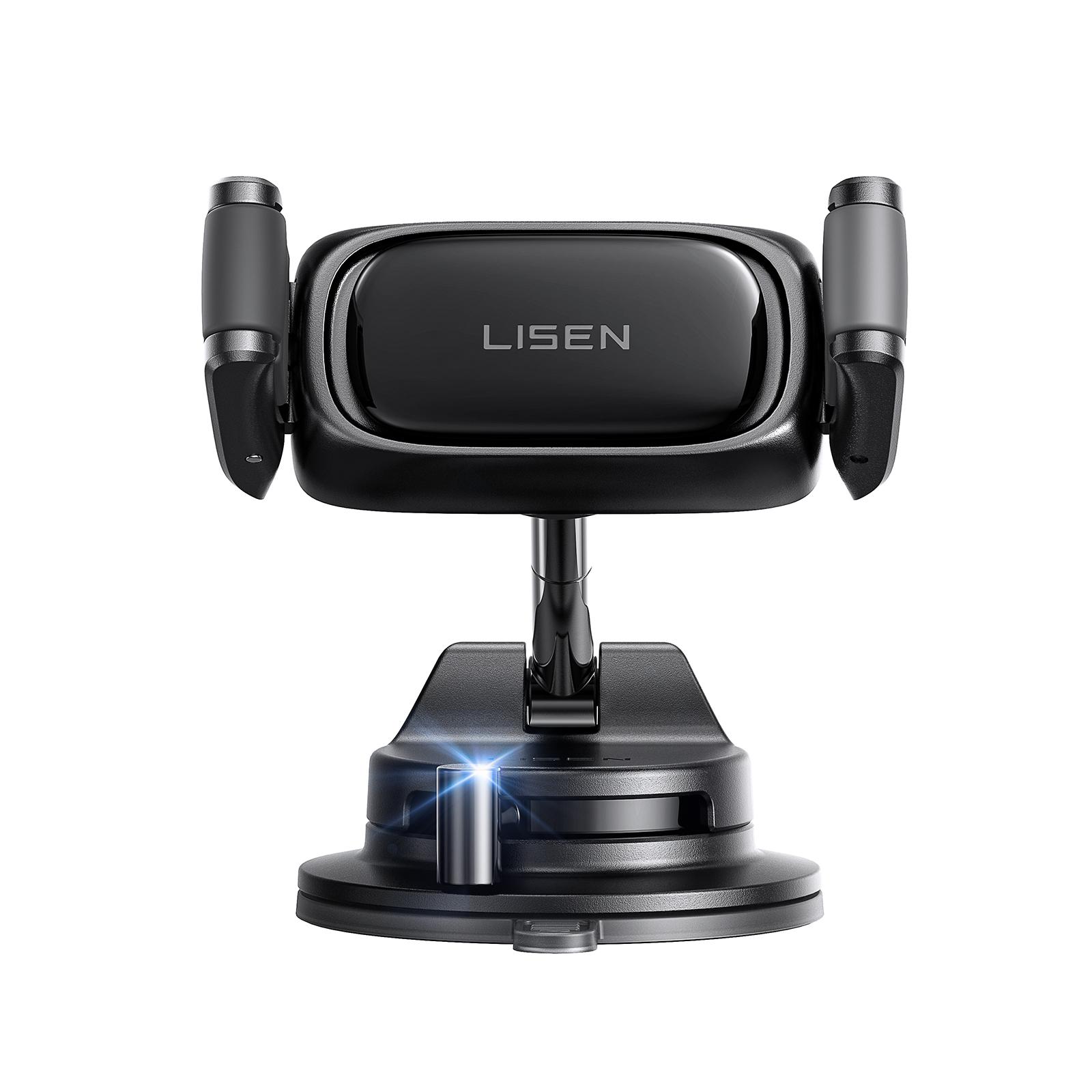 LISEN auto-adjusting phone holder 360-Degree Rotating Phone Mount (upgraded clip for easy attachment and removal), Suitable For 4-7 inch Smartphones Such as iPhone, Samsung, Google, and Nokia