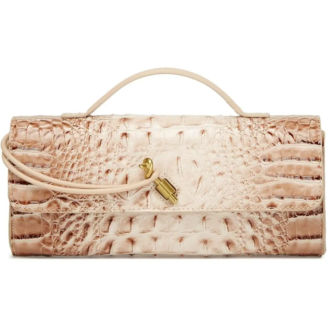 Trendy Women Crocodile Evening Clutch Purse Crossbody  Handbag Cute Vegan Leather Satchels