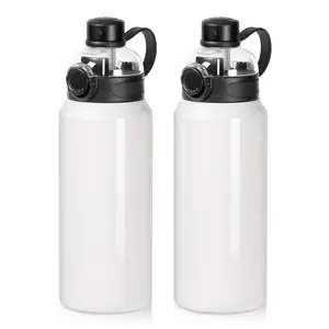 Sublimation Sports Insulated Water Bottle Blanks Vacuum Flask Jug Tumblers with Straw Spout Pop Lid and Silicone Handle for Gym,Hiking,Outdoors 8 Pack & 24 Pack & 48 Pack