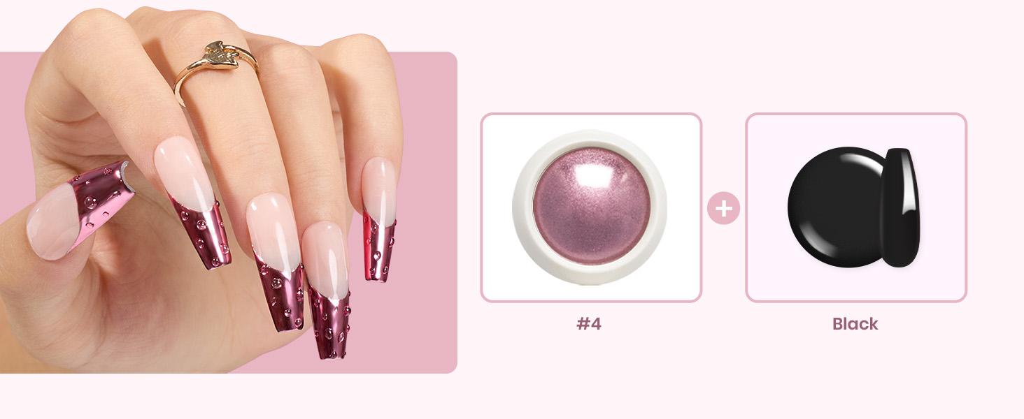 Beetles Mirror Effect Nail Chrome Powder with Top Coat Holographic Aurora Iridescent Pearlescent Manicure Nail Art Decoration Glitter Gifts Beauty Products Fall Nail Halloween Nail Black Friday Winter Nail Christmas Gift