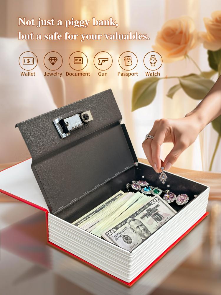 Hidden Book Safe Dictionary Secret Storage Box with Combination Lock for Cash Jewelry Valuables Home Office Money Box Vault Safe Box Safe Deposit Box Decor Metal Lightweight Safety Ornaments fathersdaygift Travel Portable Safe Hidden Book Safe Dictionary Secret Storage Box with Combination Lock for Cash Jewelry Valuables Home Office Money Box Vault Safe Box Safe Deposit Box Decor Metal Lightweight Safety Ornaments fathersdaygift Travel Portable Safe