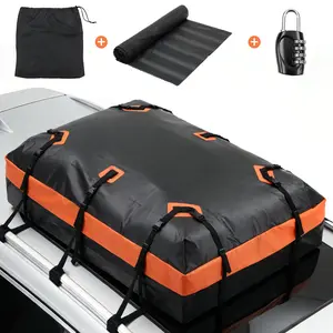 Car Rooftop Cargo Carrier, Car Roof Waterproof PVC Bag, with Anti-Slip Mat,Combination Luggage Lock, Reinforced Straps & Door Hooks,Fit Vehicles with/Without Roof Racks