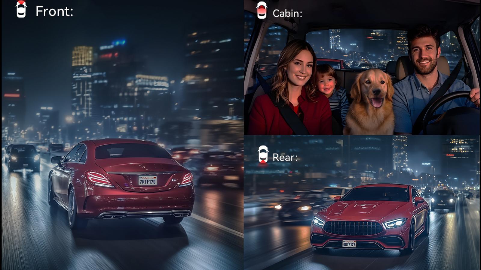 REDTIGER F17 Elite 4K 3-Channel Dash Cam with STARVIS 2 IMX678 & IMX675, 128GB Card, Full Night Color, 4K+2.5K+1080P Front Rear Inside, Touch Screen, Voice Control, 5GHz WiFi 6, GPS, HDR, Parking Mode, 24 Hours Recording - Car Camera Holiday Haul