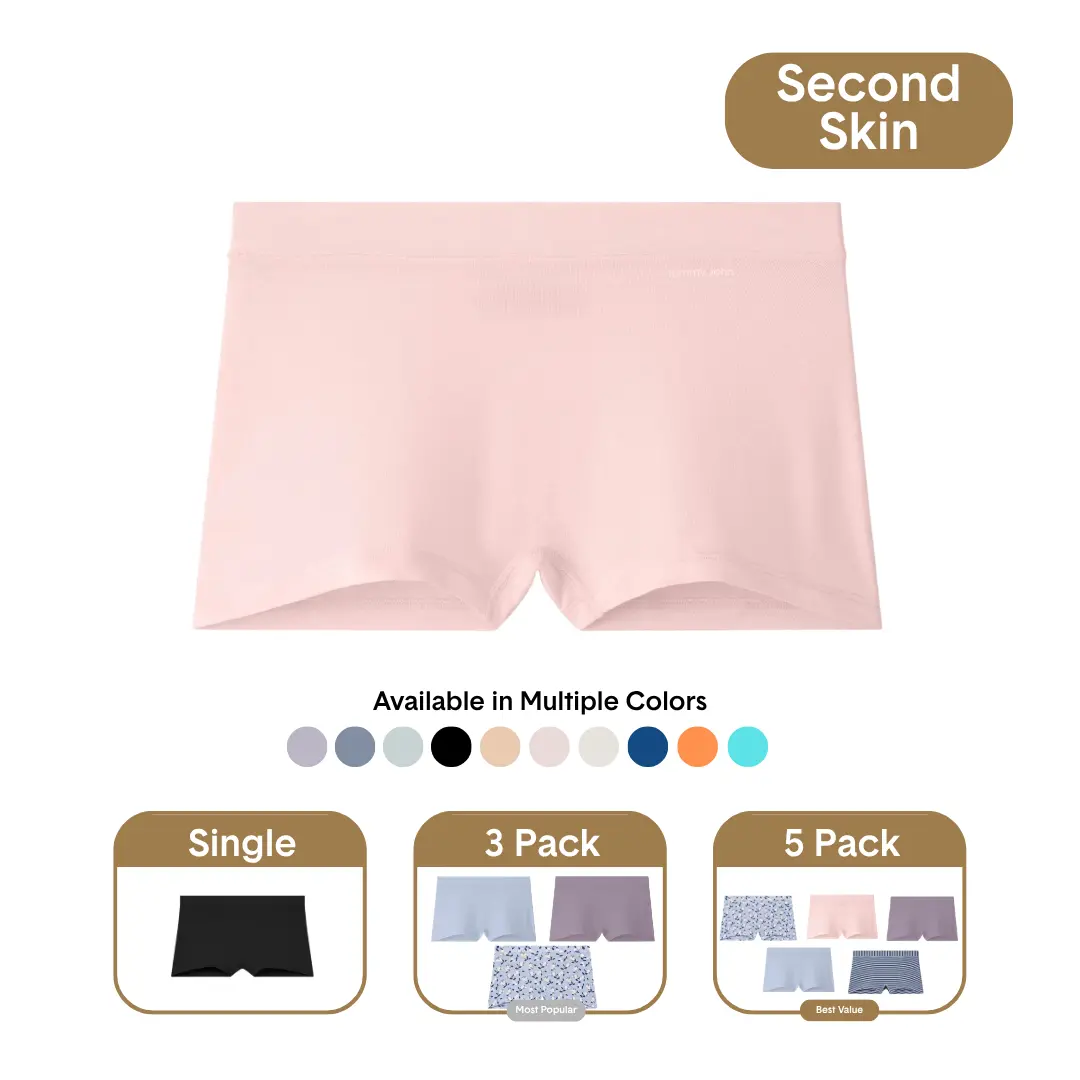 Tommy John Women’s Second Skin Boyshort with Luxe Rib Option | Luxury Soft Modal Fabric, No Ride-Up Fit, Breathable Everyday Comfort Panties Minimalist