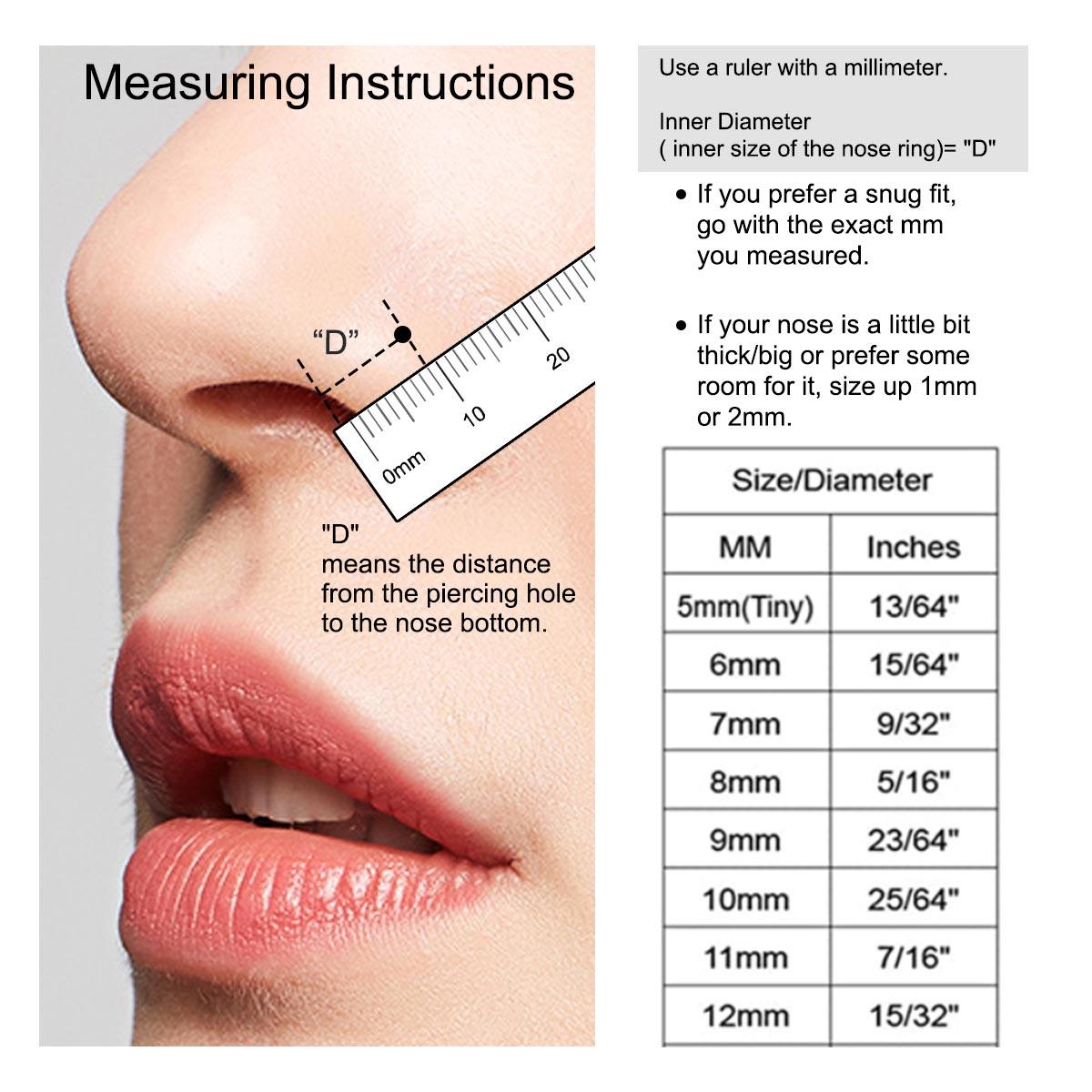 Oufer 20G Halloween CZ Double Hoop Nose Ring 316L Stainless Steel Oufer 20G Halloween CZ Double Hoop Nose Ring 316L Stainless Steel