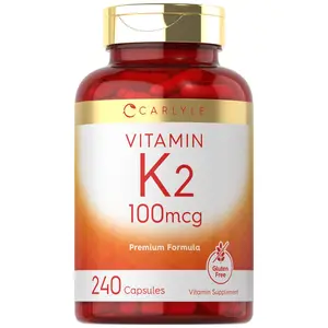 Carlyle Vitamin K2 Supplement 100 mcg | K2 MK-4 | 240 Capsules | Non-GMO & Gluten Free