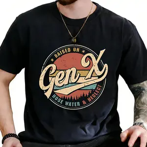 Gen X Retro Tee Raised on Hose Water & Neglect, Vintage Graphic Trendy T-shirt for Generation X Fans, For Women, For Men [180G 100% cotton, lightweight and breathable, soft and comfortable]