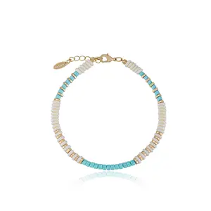 Ettika Ocean Tide Anklet - Natural Wood Design, Suitable for Daily Wear, Simple and Stylish Accessory