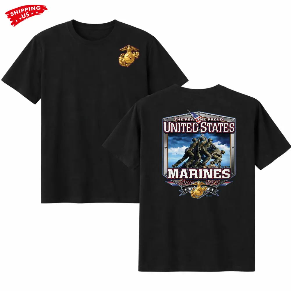 Marines Jarhead 75 T-Shirt, USMC First In Last Out Vintage Military Graphic Tee, Marine Corps Veteran Pride Shirt Gift
