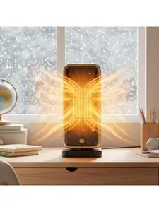 Ceramic Fan Heater, Fast Heating, Overheat, 40dB Quiet, ABS Material, 500W Power, with Built in Safety Features for Home and Office Use (US Plug 110V)