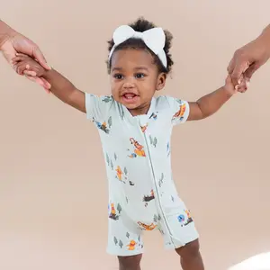 Zipper Shortall Romper in Winnie the Pooh Hundred Acre Wood