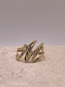 14k gold “m” cursive initial ring