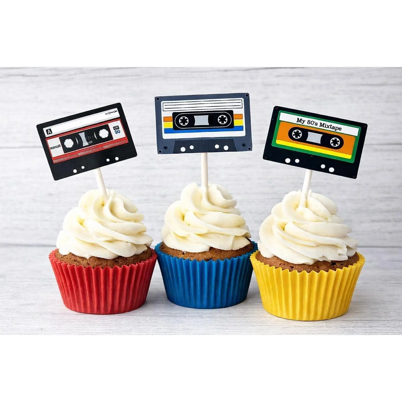 Cassette Tape Cupcake Toppers