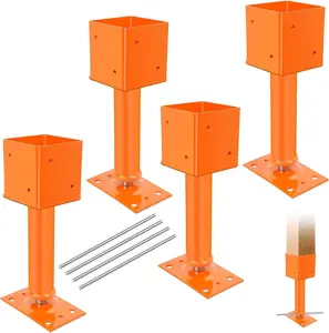 4 Pack Screw Jack Post, 4" x 4" Adjustable Shore Jack, 24000 Lbs Max Load Capacity, Adjustable House Floor Jacks for Leveling