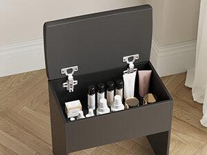 Small Vanity Desk Set with 3 Adjustable Lighted Mirror and Storage Chair IF018 Small Vanity Desk Set with 3 Adjustable Lighted Mirror and Storage Chair IF018