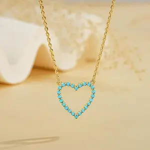 FetteroHeart Necklace for Women:  Gold Plated Open Heart Pendant Non-Tarnish Simple Dainty Gold Necklace for Women Trendy Jewelry Gifts for Women