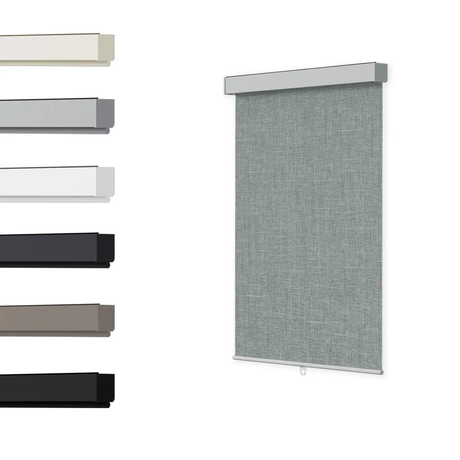 Cordless Free-Stop Blackout Roller Shades - Polyester Light Blocking Room Darkening Black Blinds, Thermal Insulated UV-Safe Fabric Window Treatments for Home, Office, 72" H Grey