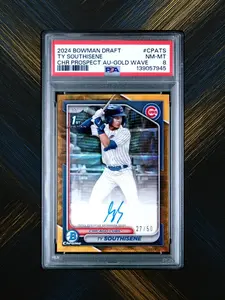 2024 Bowman Draft Chrome #CPA-TS Ty Southisene - Gold Wave Auto /50 - PSA 8