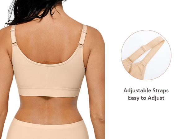FeelinGirl Wireless Bra Front Closure for Women Everyday Bras Post Surgery Bras Shapewear Top Comfortable Fabric Womenswear Fits Smooth