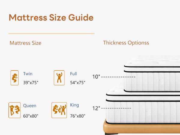 Hybrid Mattress In a Box, Individually Pocketed Innerspring, Fiberglass-Free Mattress, Medium Firm CertiPUR-US Certified, Ergonomic Modern Mattress