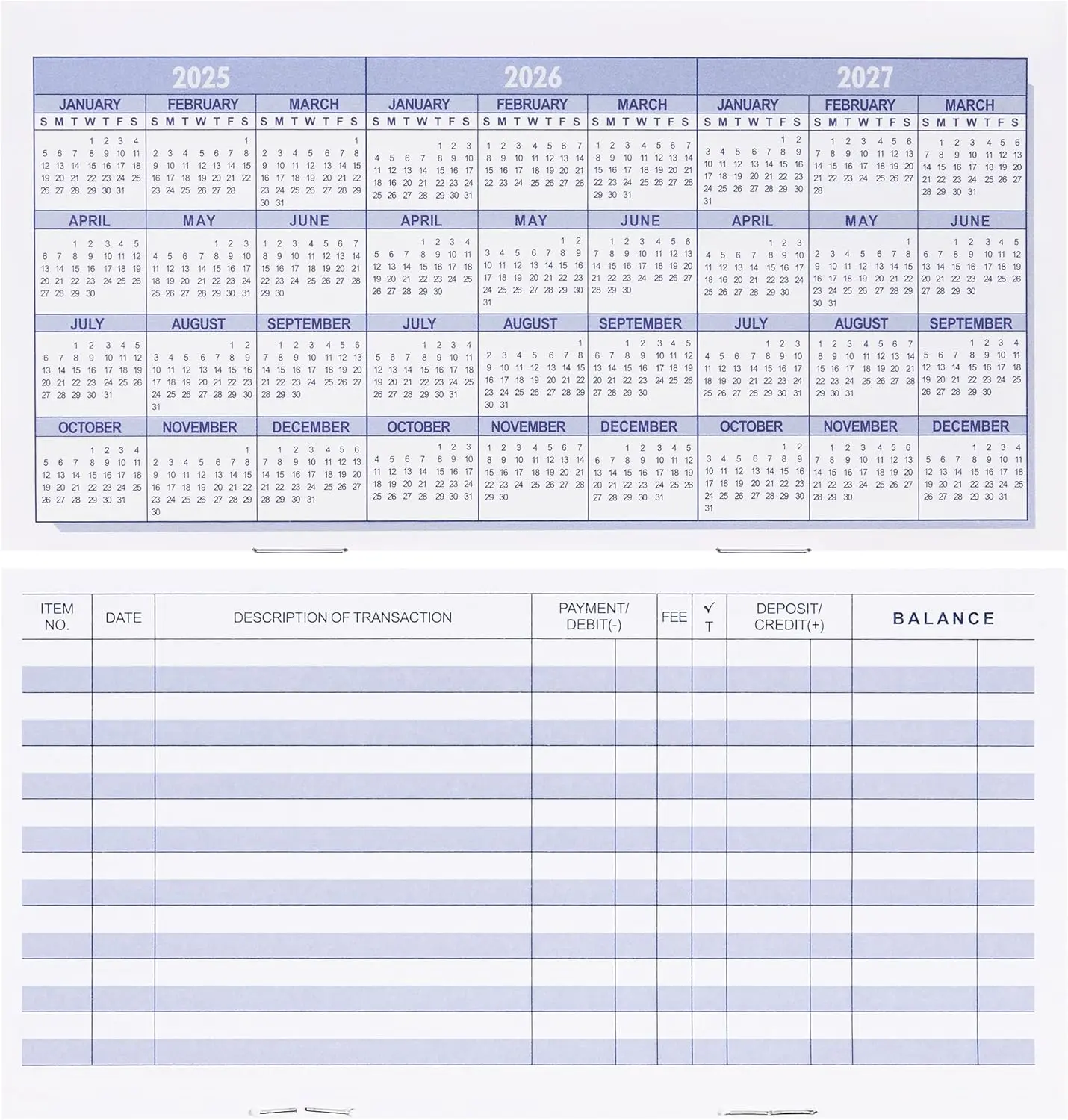 20 Pack Checkbook Register Book | Blank Check Registers for Checking & Savings Accounts | Easy Expense, Deposit & Payment Tracking Ledger